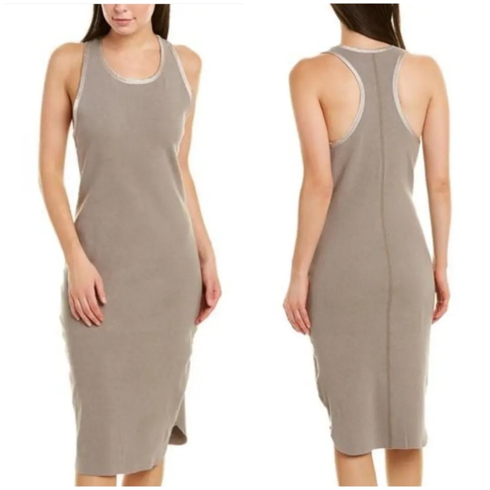 James Perse Satin Trim Rib Dress